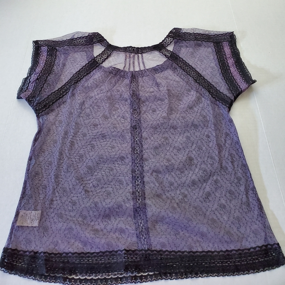 Free People  Floral Mesh Top